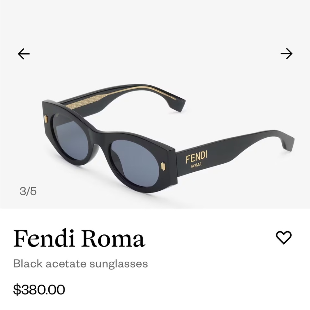 Fendi Roma oval glasses in black acetate